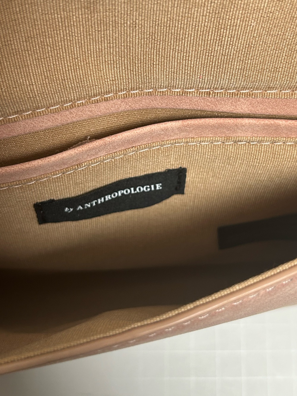 Anthropologie  Envelope Suede Crossbody Boho Tassel Bag Pink - Picture 5 of 9